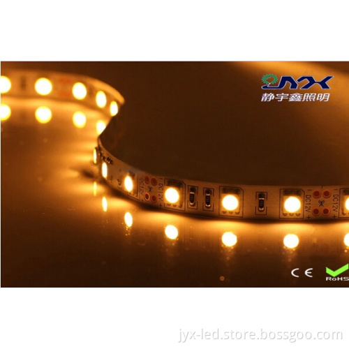 Factory price 3 chips DC24V LED strip 5050 Flexible Light 5M 60led/m Yellow IP20 Lamp for Home/Kitchen/Car/Bar